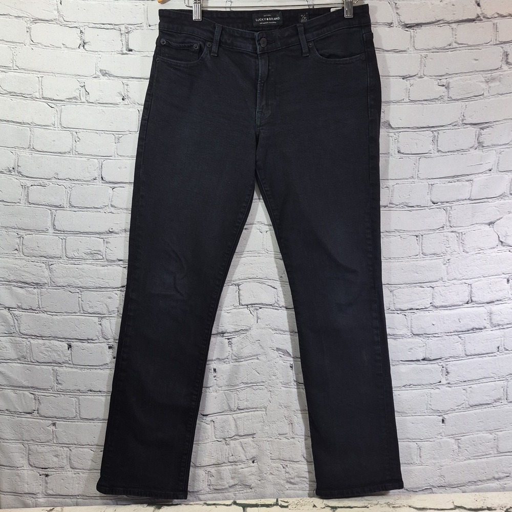 Lucky Brand Womens Mid Rise Straight Jeans 10/30 Black Stretch Denim Charcoal